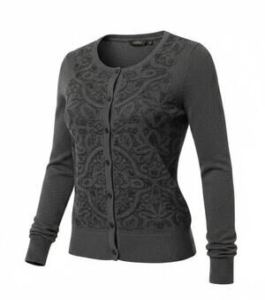 Vera Wang Lightweight Button Up Cardigan Sweater Dark Grey XS Women's